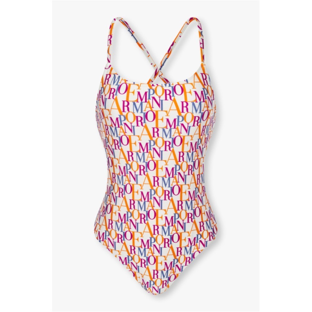 ★EMPORIO ARMANI★ Women's Colorful Logo Padded SwimsuitWhit