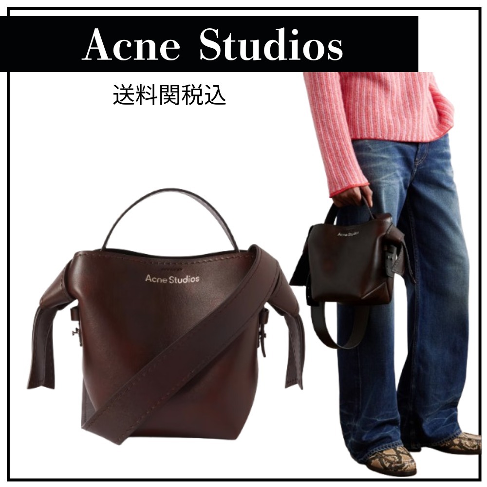 送関込【Acne Studios】ムスビ ミニレザーメッセンジャーバッグ