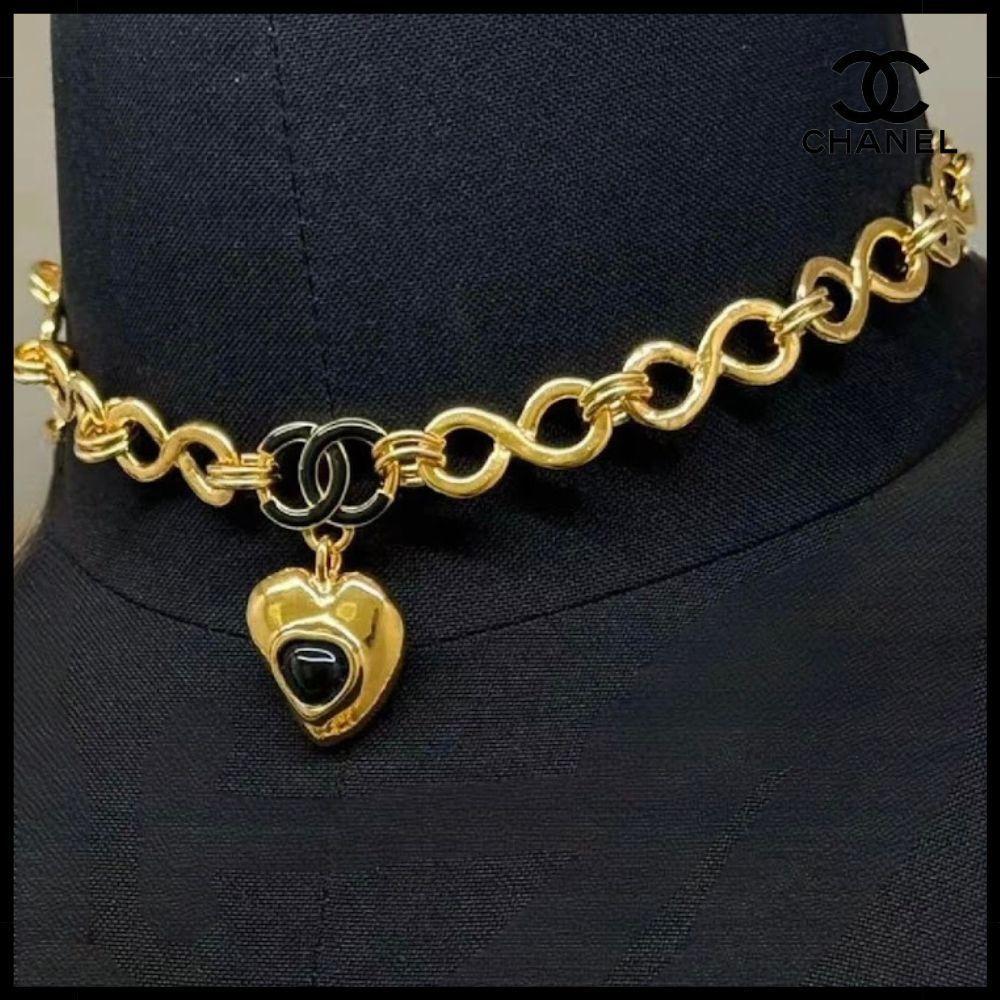 【シックなハート♪】CHANEL ネックレス ゴールド チョーカー CC
