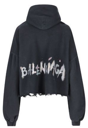 BALENCIAGA Nail Polish クロップド Hoodie 783397TSVD41041