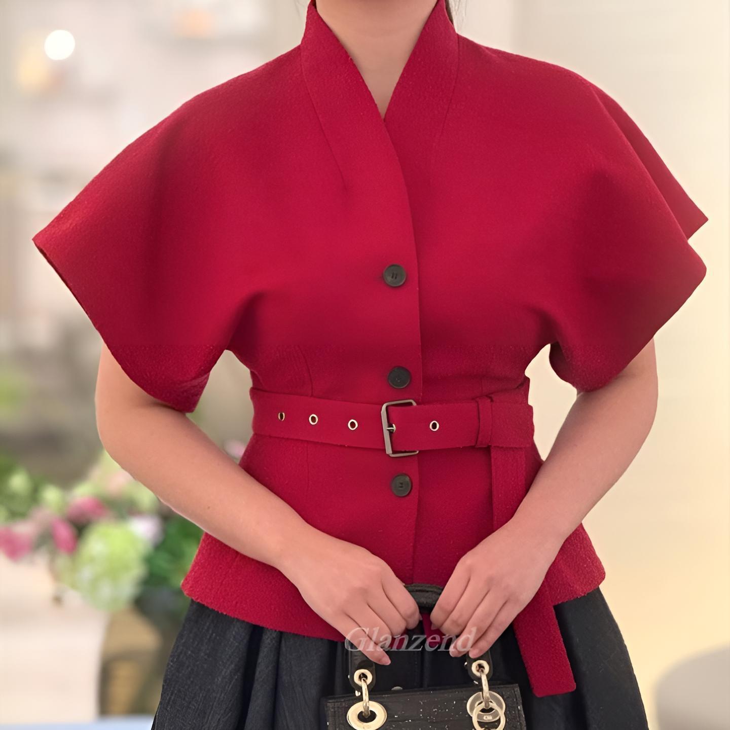 ★トレンド感満載★【Dior】25AW ベルト付き 半袖ジャケット