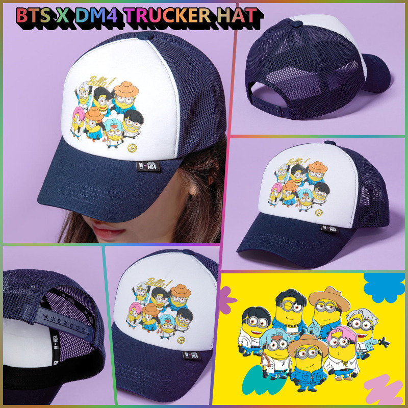 ★BTS X DM4★TRUCKER HAT★White Blue