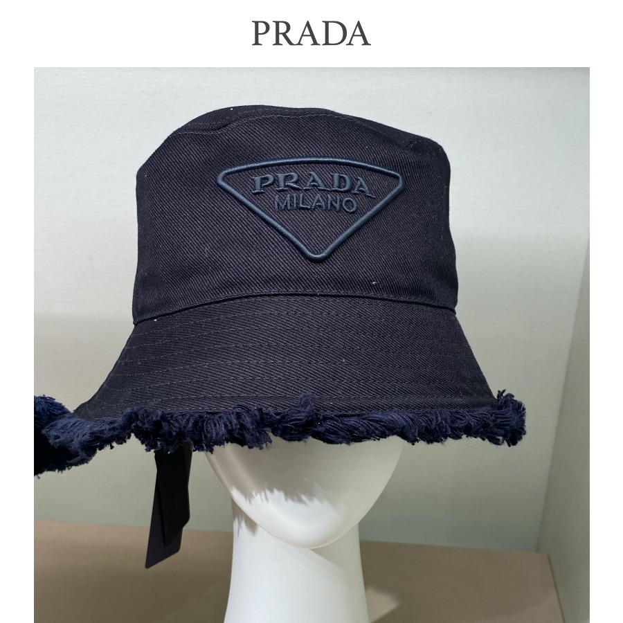 関税込★PRADA★コットン バケットハット ブラック