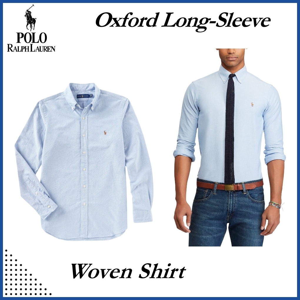 ◆POLO RALPH LAUREN ソリッドオックスフォード長袖織りシャツ