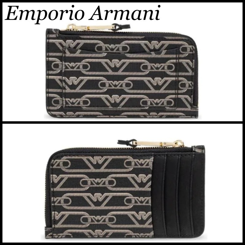 【関税込】人気◆EMPORIO ARMANI◆モノグラム ロゴ カードケース