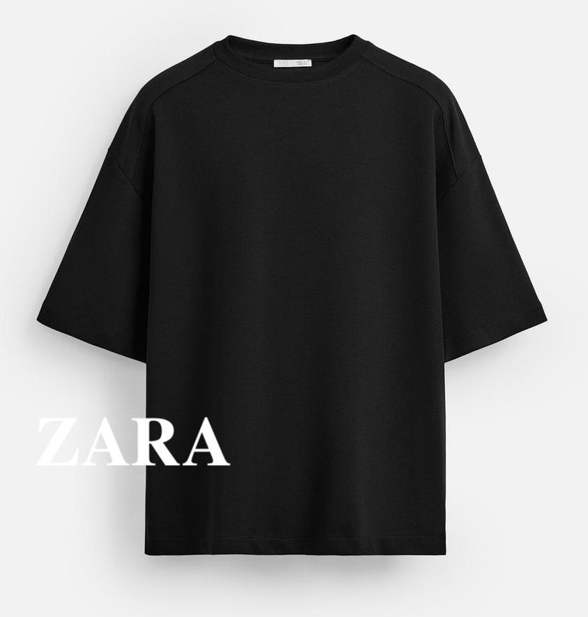 ★ドイツ発*ZARA*新作*テクスチャー半袖スウェット/BLACK★