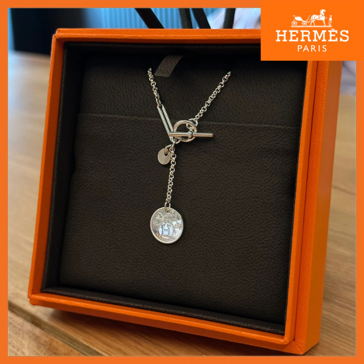 【華奢☆】HERMES ネックレス エクスリブリス PM ペンダント