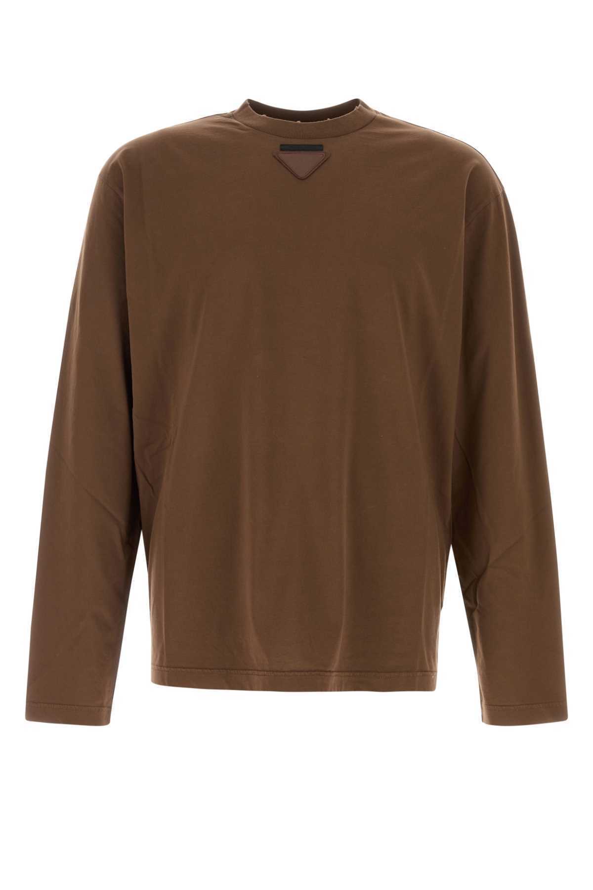 【関税&送料込】Prada Brown Cotton T-Shirt