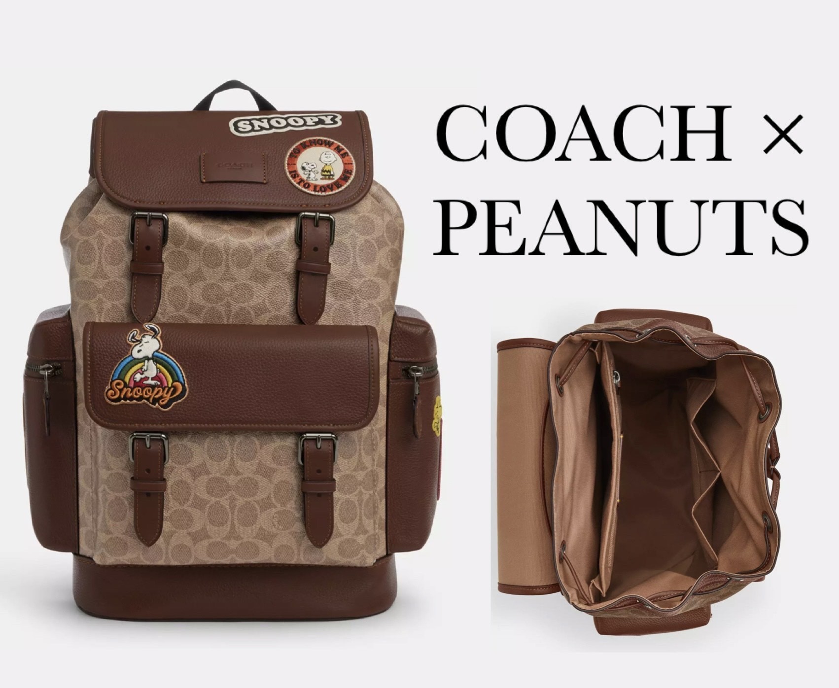 【COACH X PEANUTS】スプリント バックパック パッチ スヌーピー