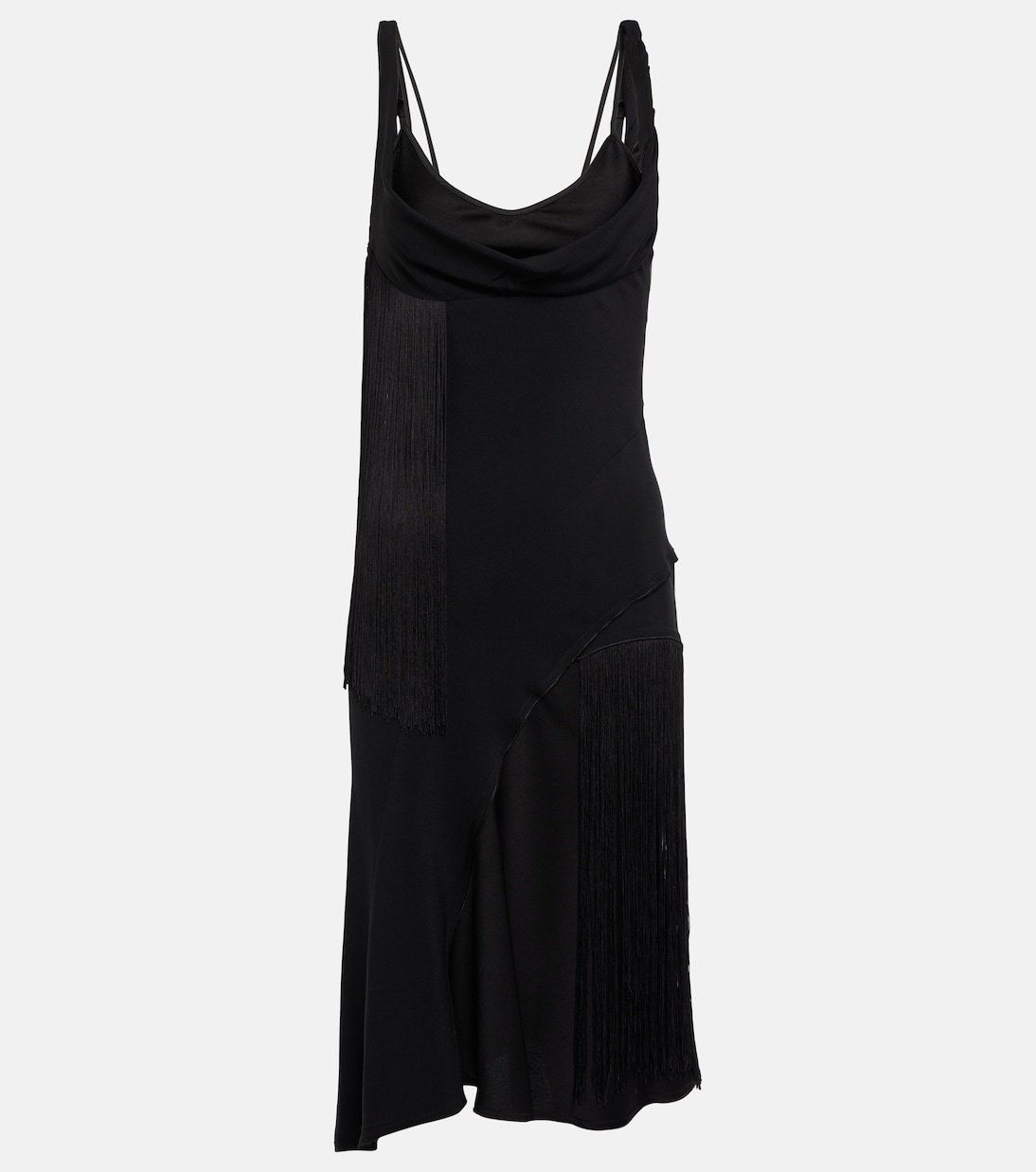 【Victoria Beckham】 Fringe-trimmedアシンメトリーミニドレス