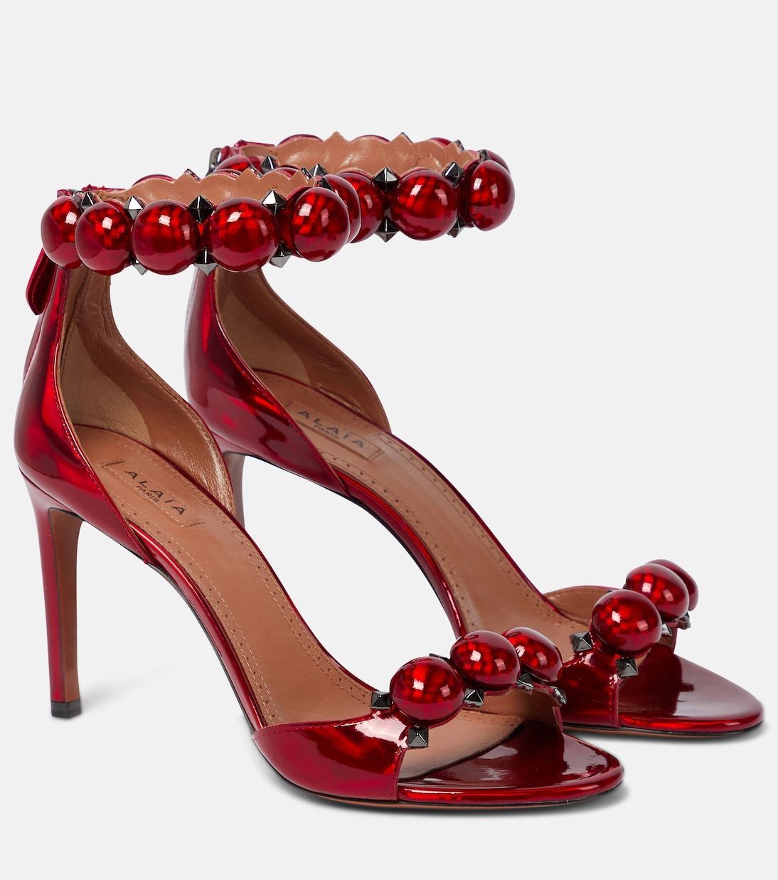 【Alaia】 La Bombe 90 patentレザーサンダル