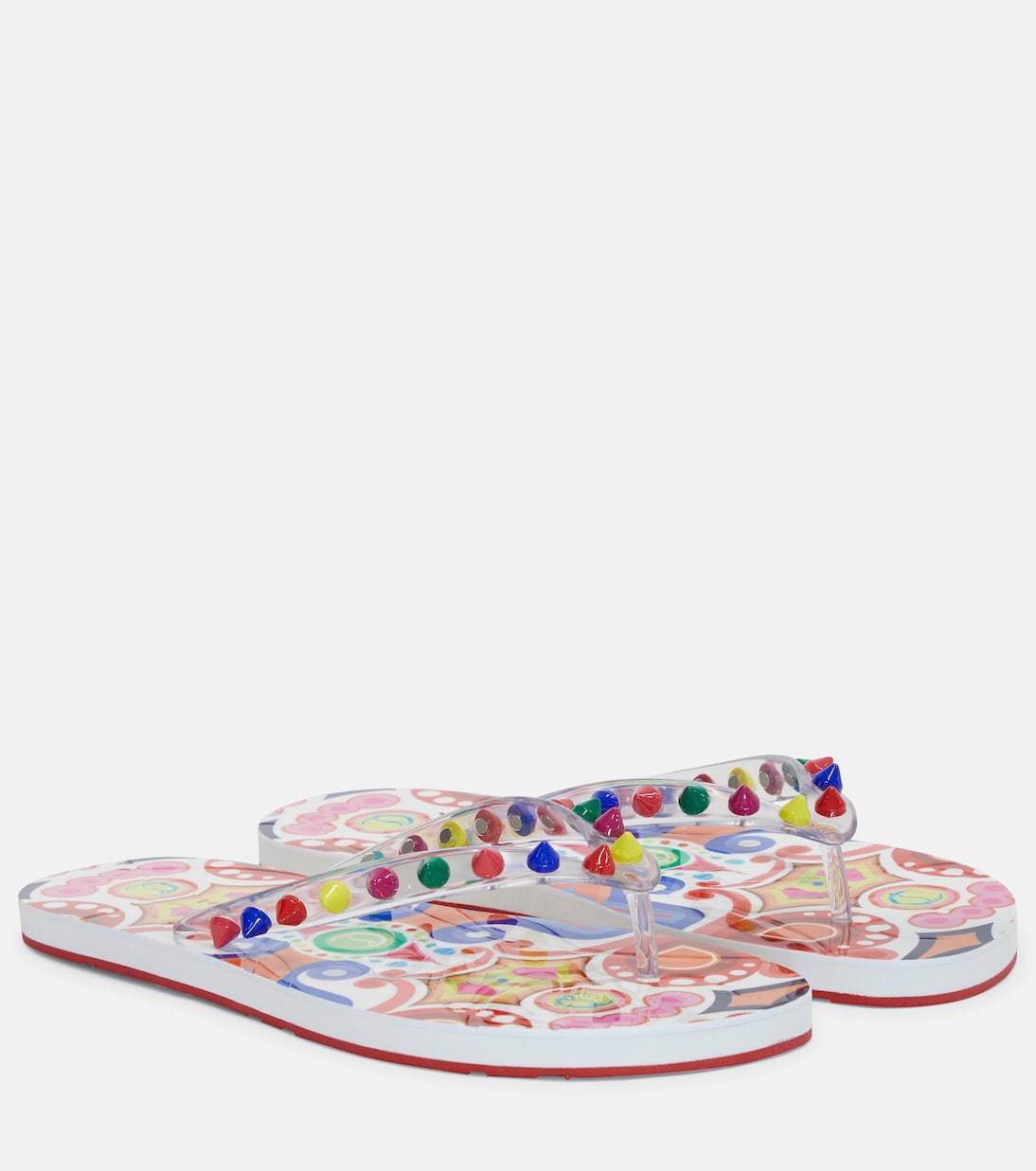 【Christian Louboutin】 Loubi Flip SpikesTバックサンダル