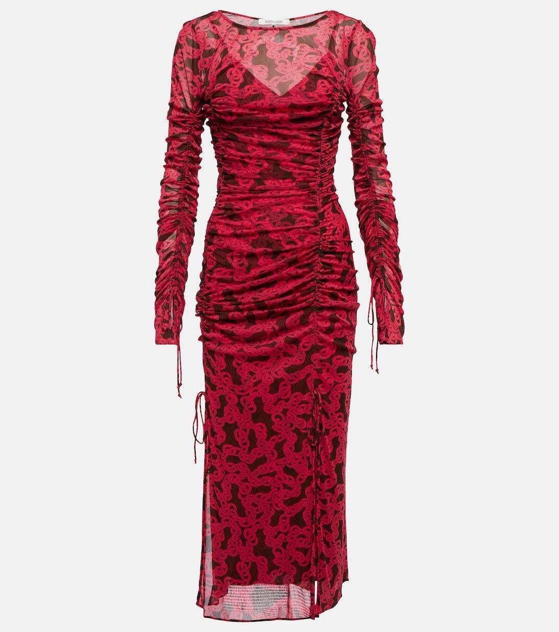 【Diane von Furstenberg】プリント semi-sheerミディドレス