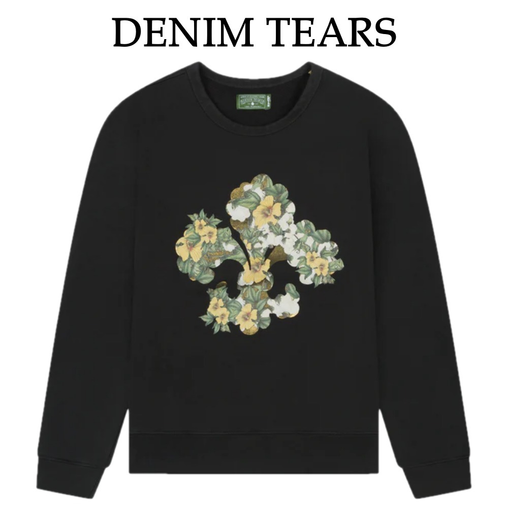 【Denim Tears】メンズ コットン フルール デリ クルーネック