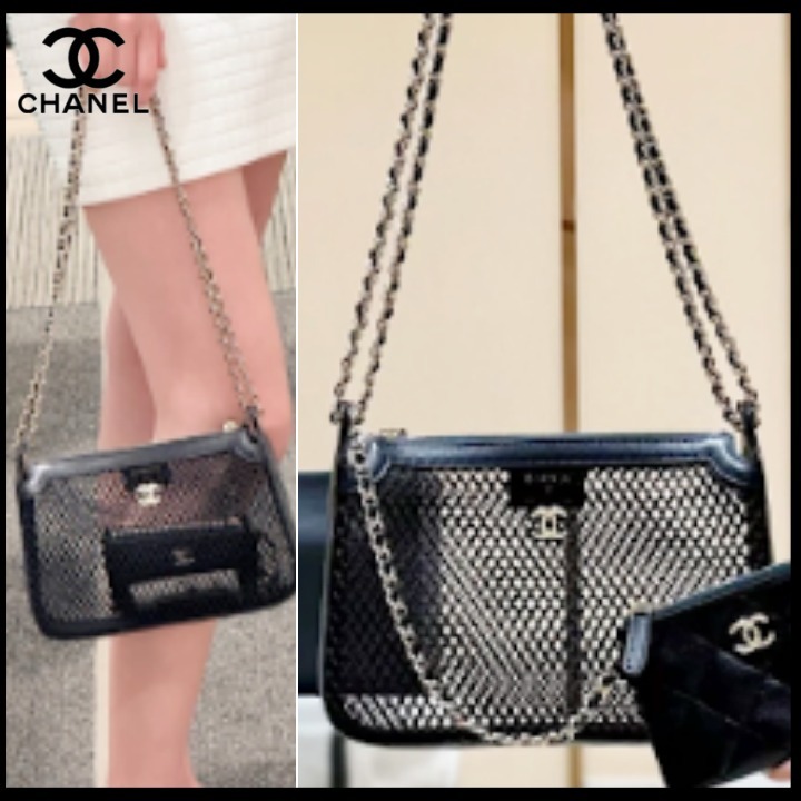 【メッシュ素材涼し気】CHANEL クラッチ バッグ ショルダー