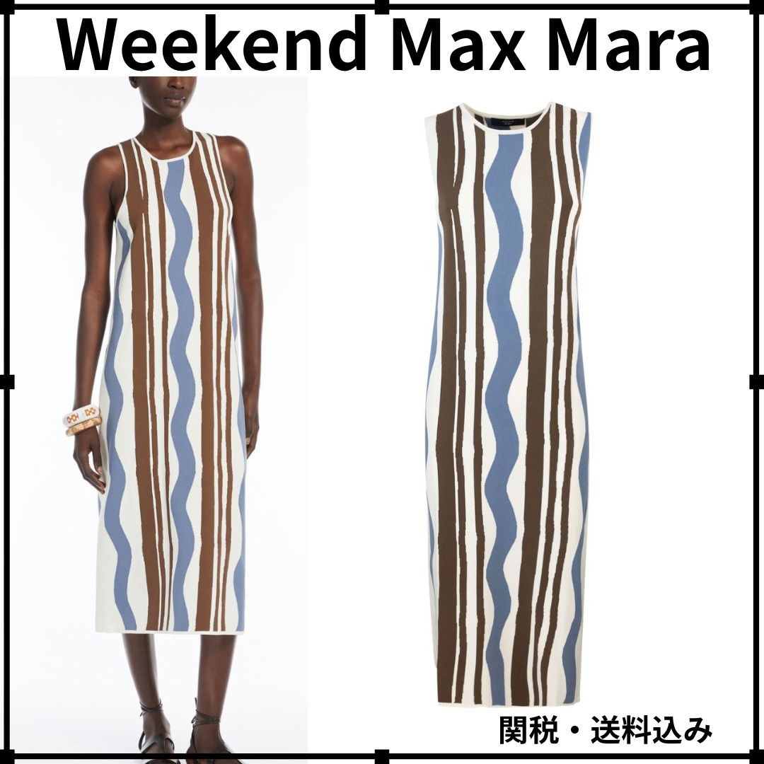 ★Weekend Max Mara★LACCA 柄入り ミディ丈 ビスコース ドレス