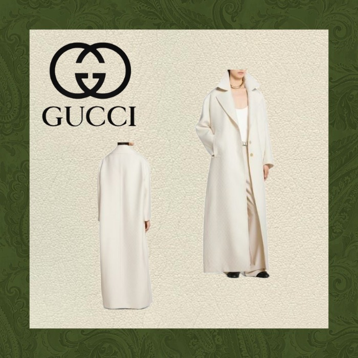コート Gucci Ivoryy Wool Blend Coat