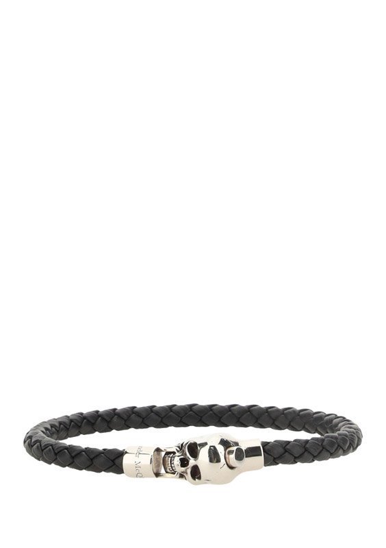 ALEXANDER MCQUEEN スカルチャム編み紐フレスレット 【関税込】