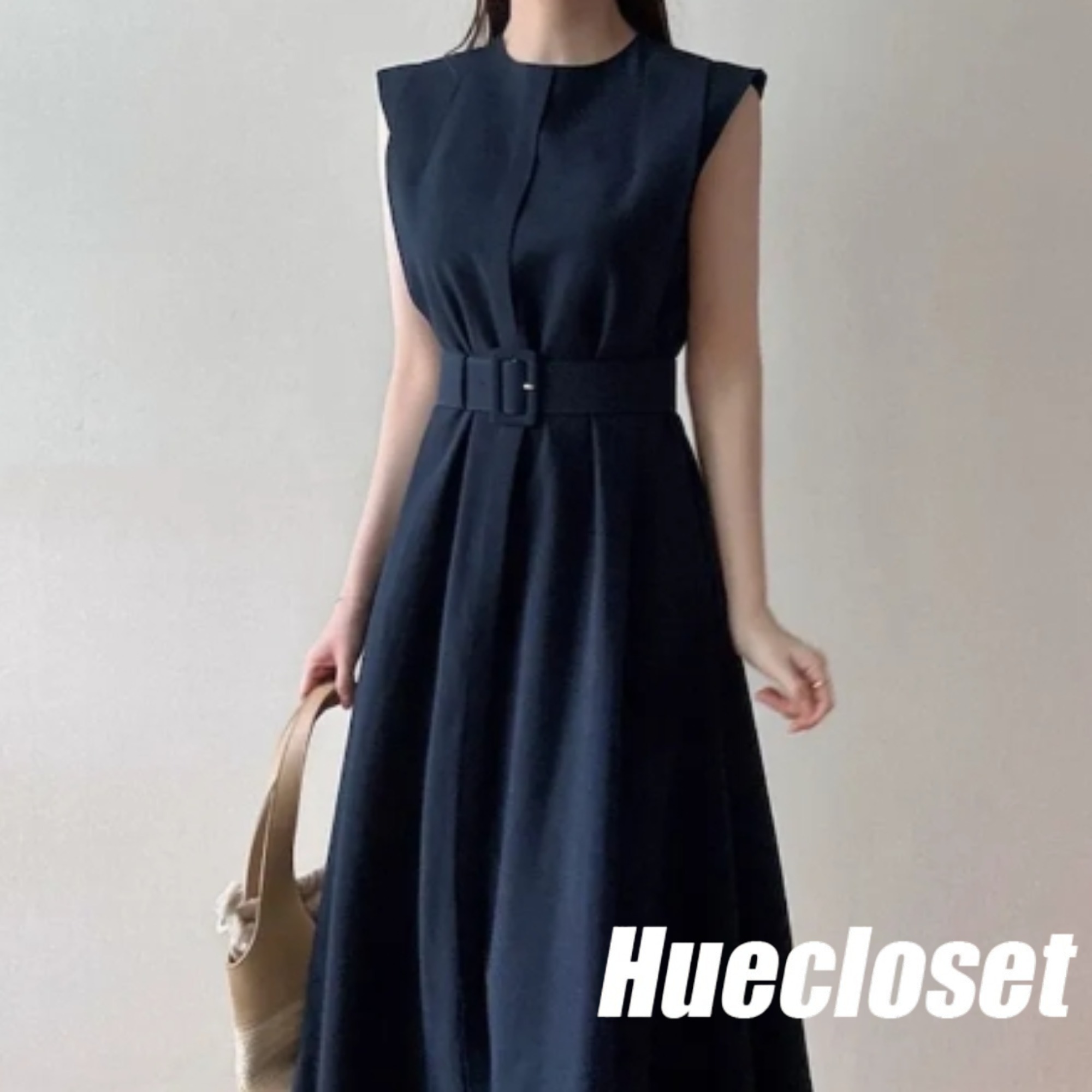 ワンピース HUECLOSET Moby Linen Nasi Flare Long One Piece (Belt Set)