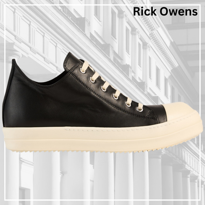 快適な履き心地《Rick Owens》レザーロートップスニーカー