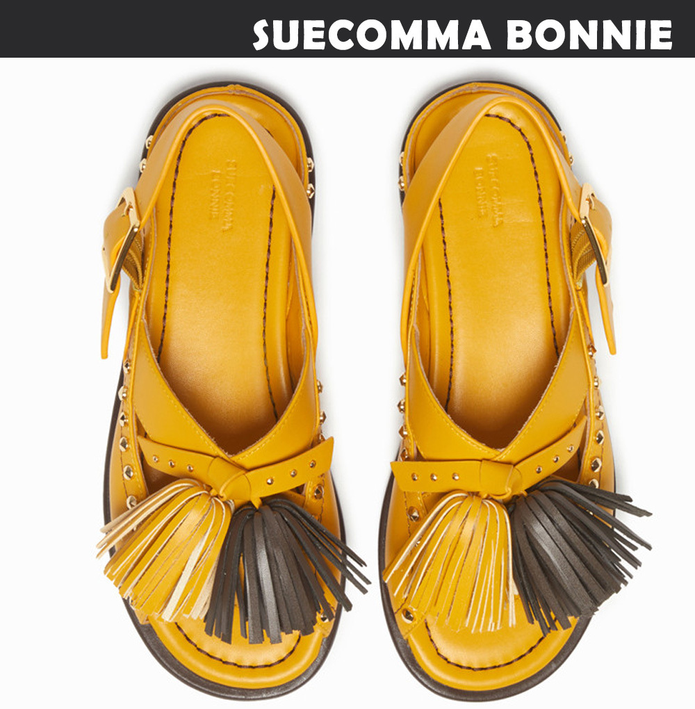 SUECOMMA BONNIE ◆Pompom flat sandal(yellow)