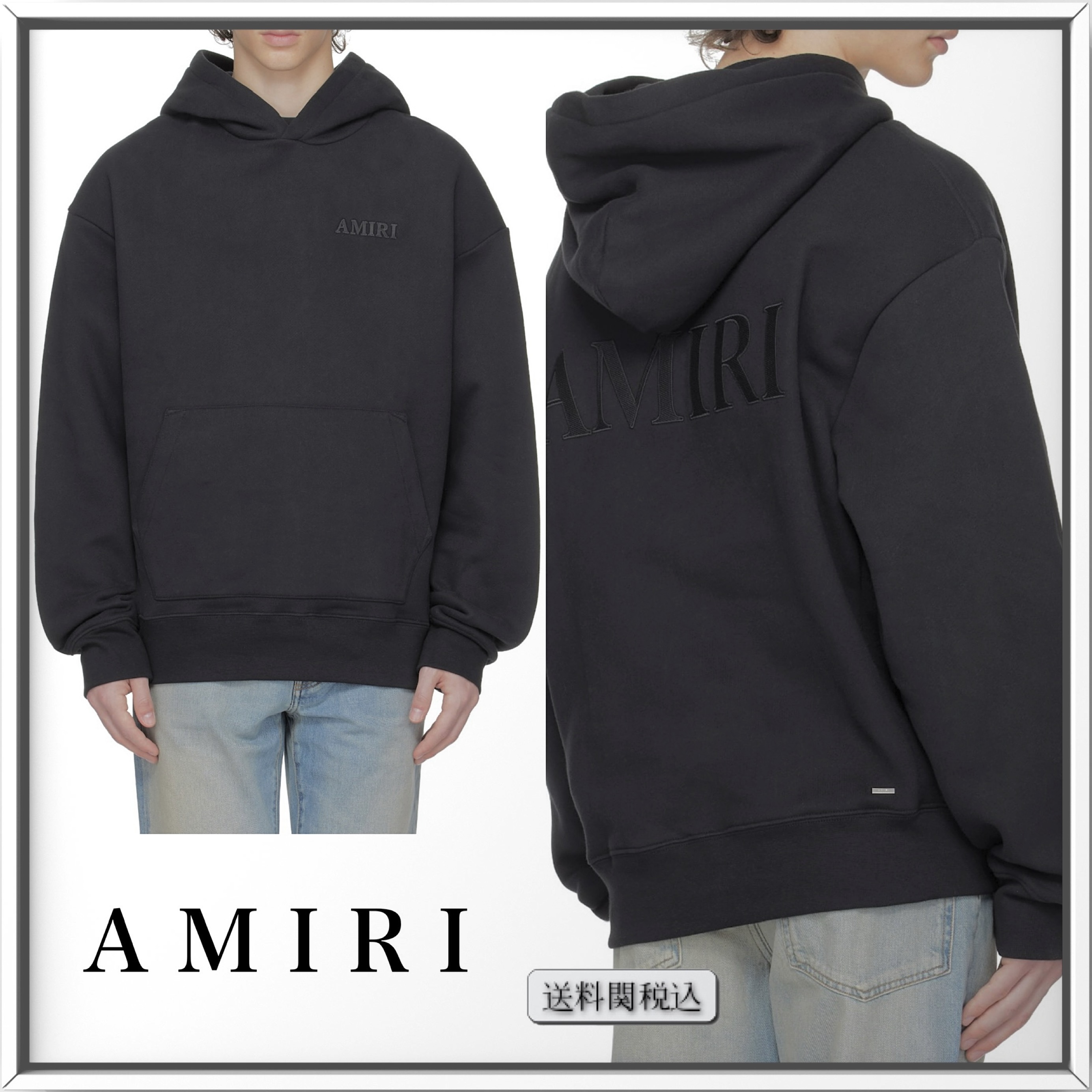 AMIRI ロゴ エンブロイダリー コットン スウェットパーカー 人気
