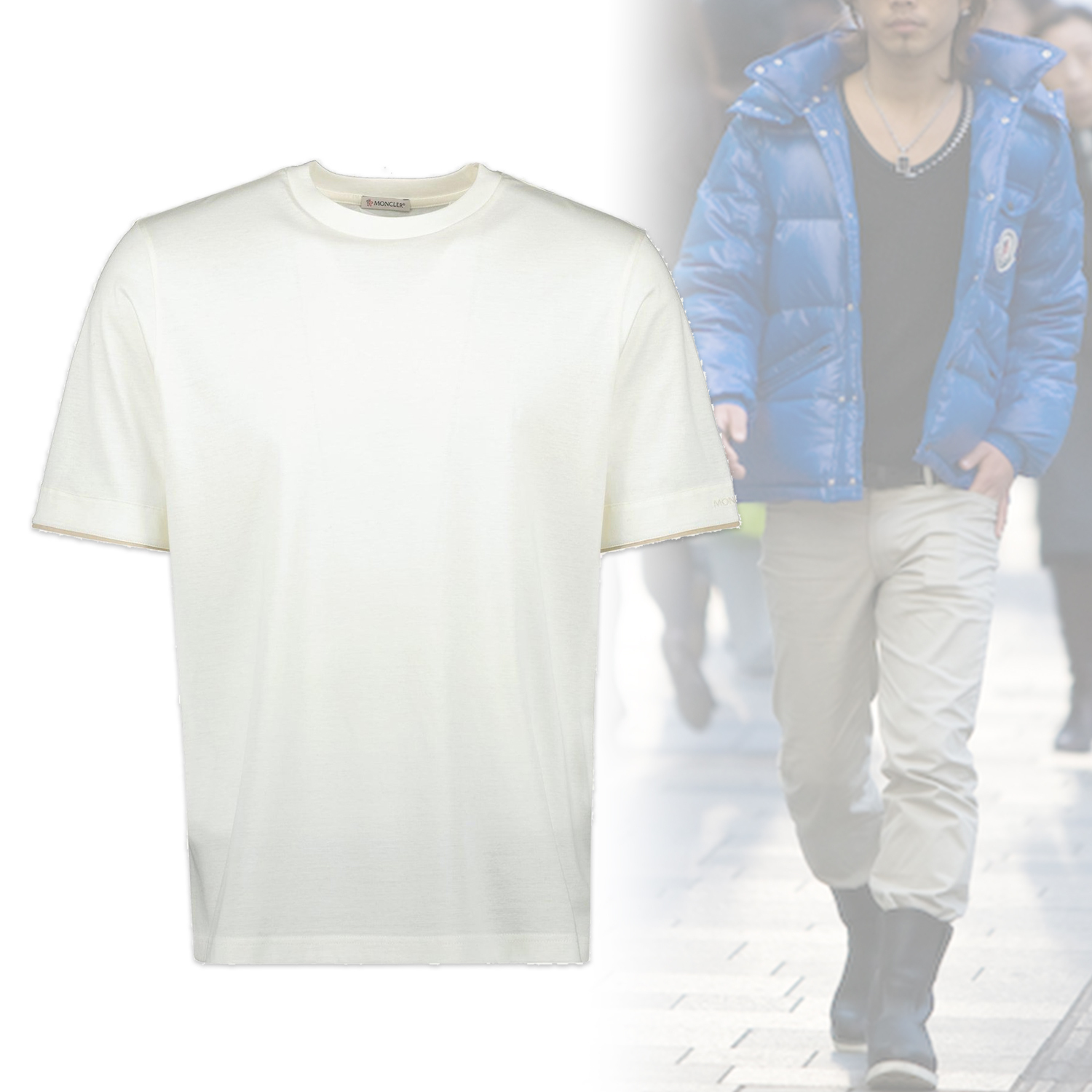 ◆MONCLER◆ ロゴ刺繍クルーネック Tシャツ ホワイト