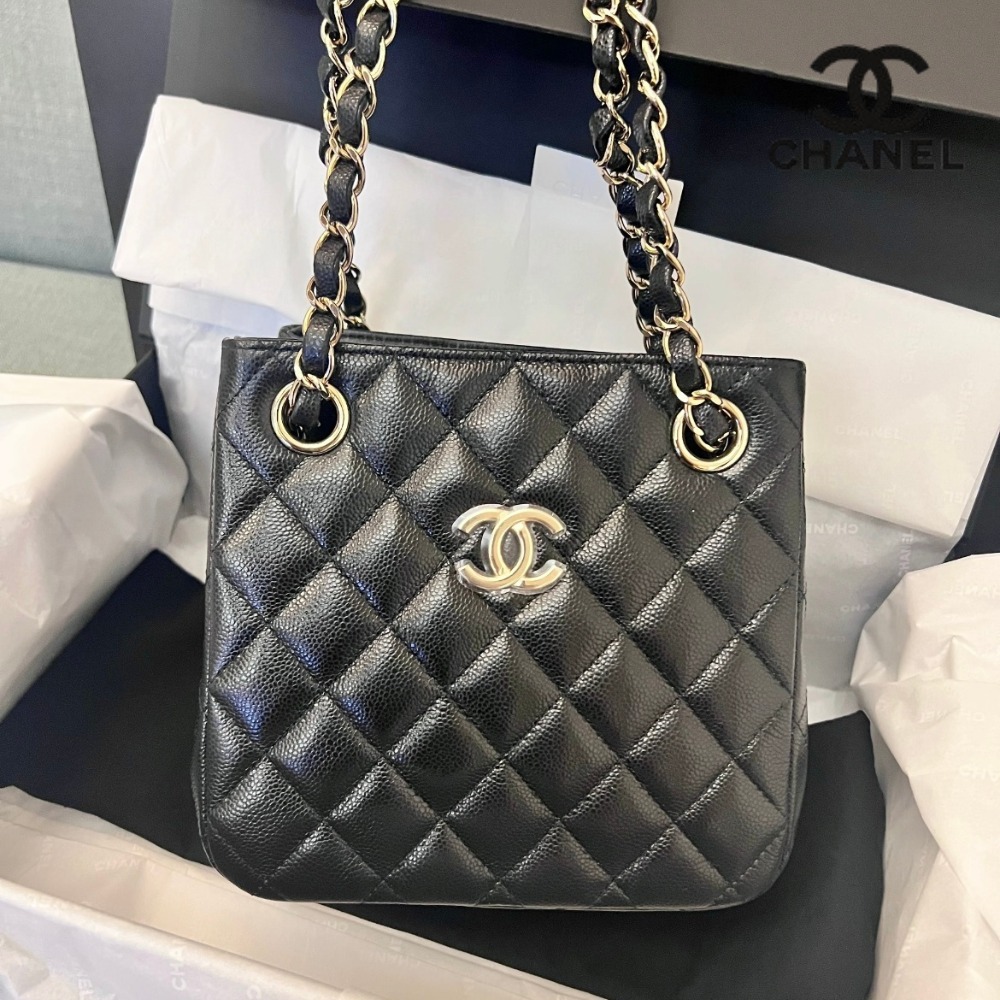【シンプル&高級感♪】CHANEL★キャビアスキン_シンプルトート