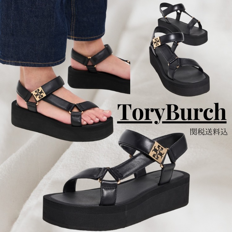 【関税送料込】Tory Burch メロウプラットフォームサンダル**