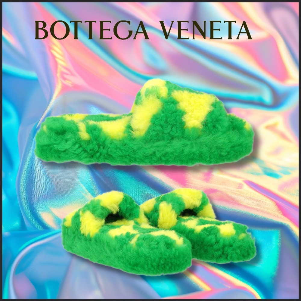 Bottega Veneta グリーン＆イエロー Teddy サンダル 23センチ