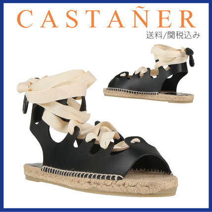 サンダル・ミュール Castaner SS24 CARINA/8 (0217670324289) BLACK CLOSED TOE WEDGES CARINA MADE WITH CANVAS WITH 9 HEIGH