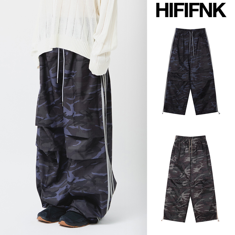 【HI FI FNK】Triple Camo Parachute Pants