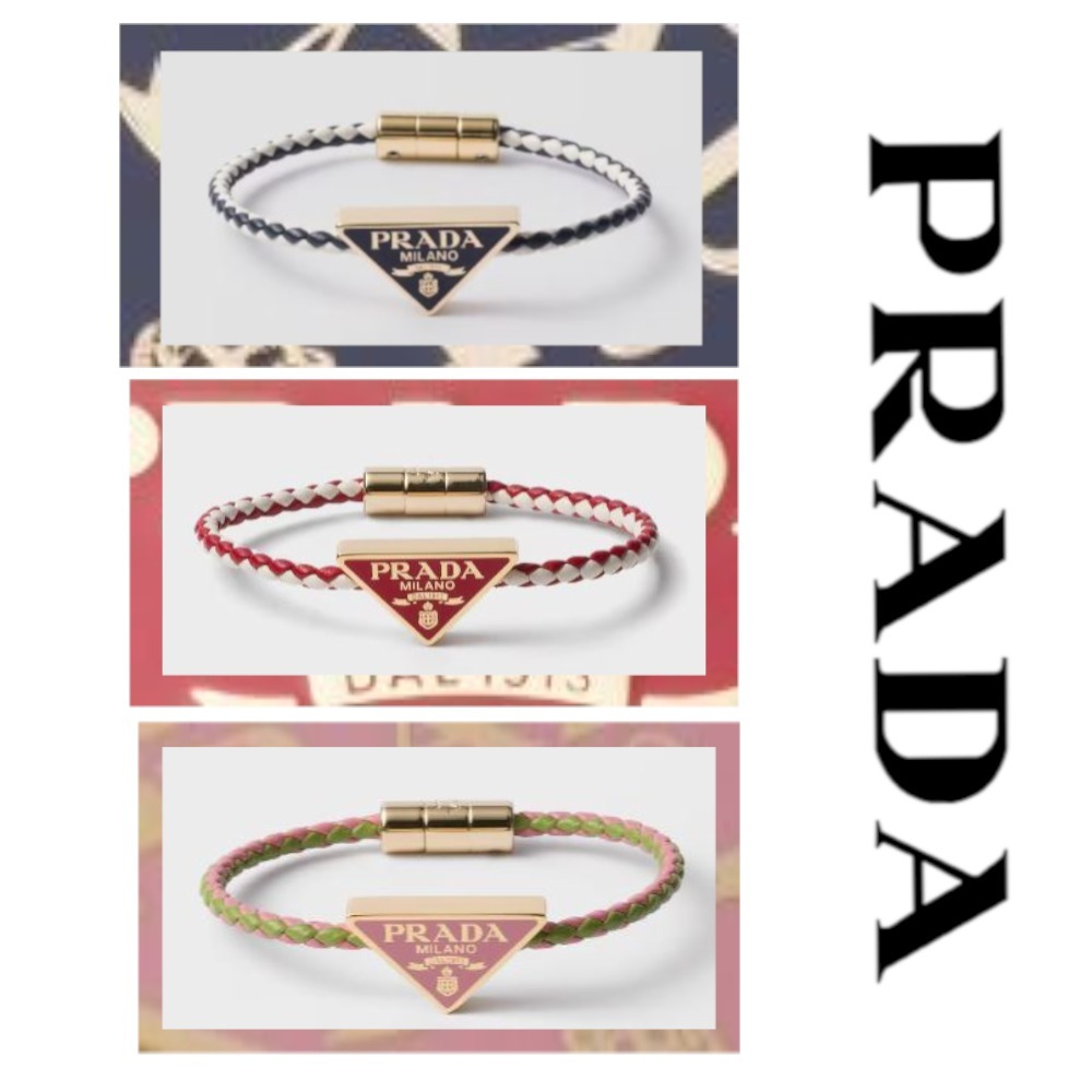 注目の新作♪【PRADA】ナッパレザークロシェ ブレスレット