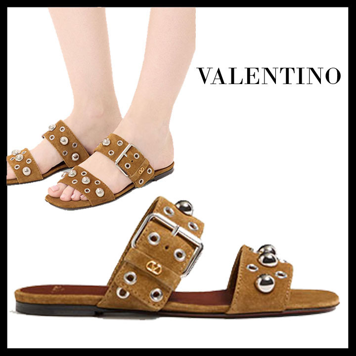 VALENTINO直営店 ネルコート クラスト スライド サンダル