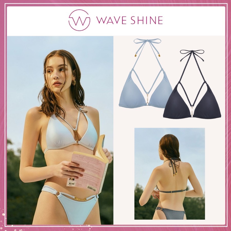追跡有★WAVE SHINE バストUP 深V ビキニトップ XS,S