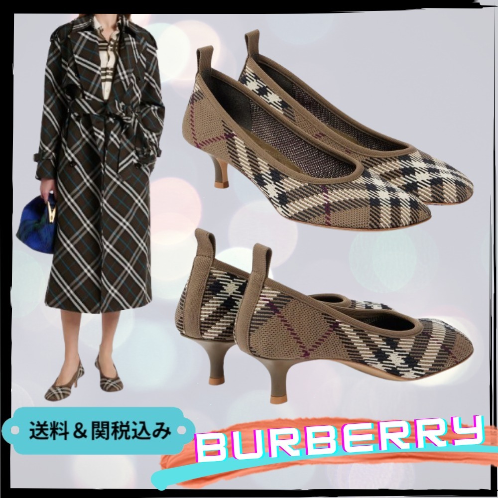 【Burberry】バーバリーチェック ジャカードパンプス