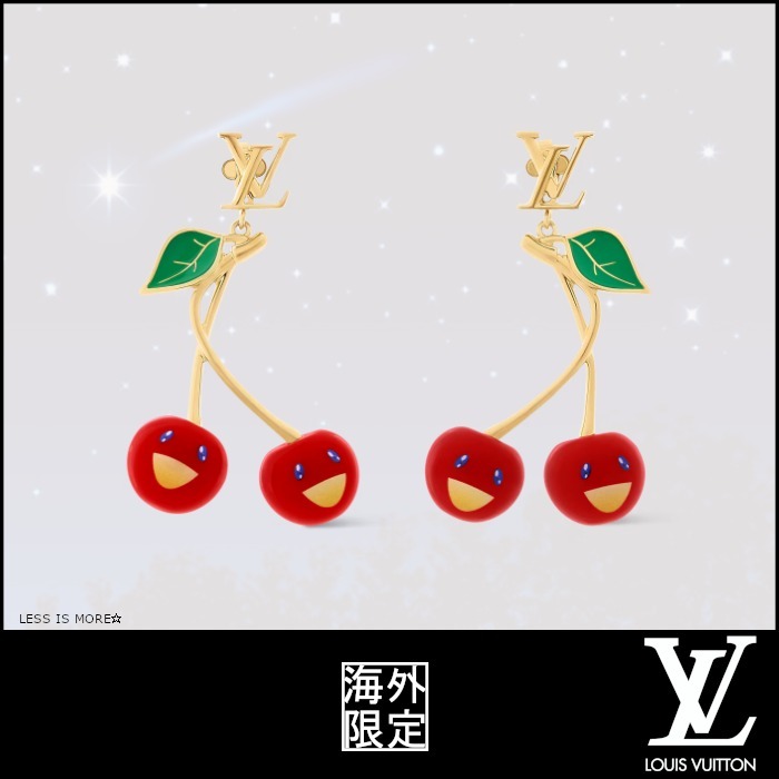 【ルイヴィトン】LV × TM チェリー ピアス 存在感抜群☆