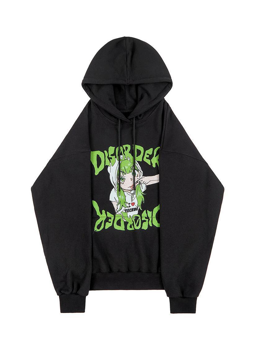 【SUNDAYOFFCLUB】 I Love Techno Hoodie Black