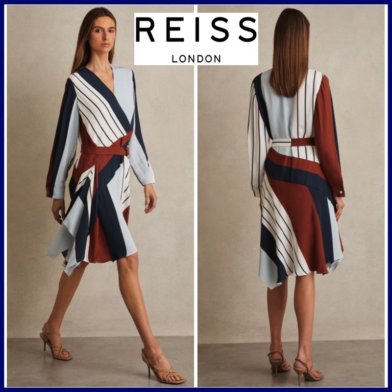 キャサリン妃愛用【REISS】オシャレ柄♪上品ラップワンピース
