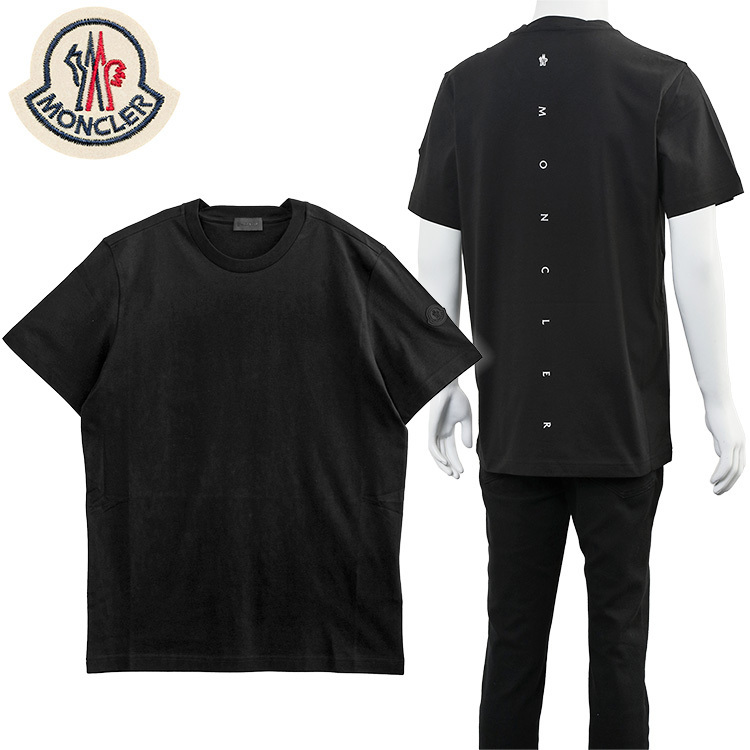 MONCLER Matt Black バーチカルロゴ Tシャツ 8C000-02-89A17-999