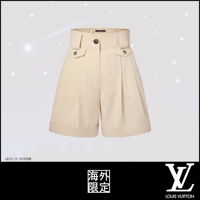 【ルイヴィトン】カフ ワイドレッグ ショーツ 涼しげエレガント