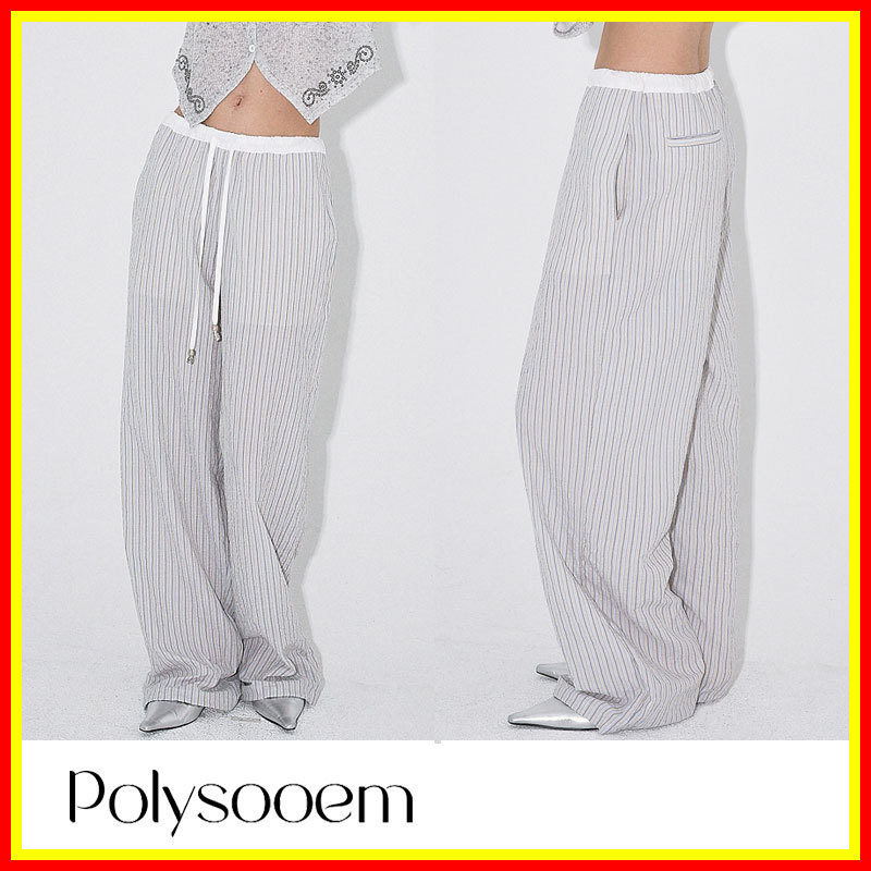 [POLYSOOEM] STRIPE SUMMER PANTS / 追跡付