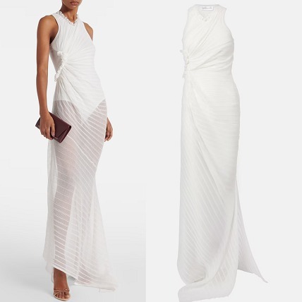 VICTORIA BECKHAM ギャザー コットンブレンド マキシドレス