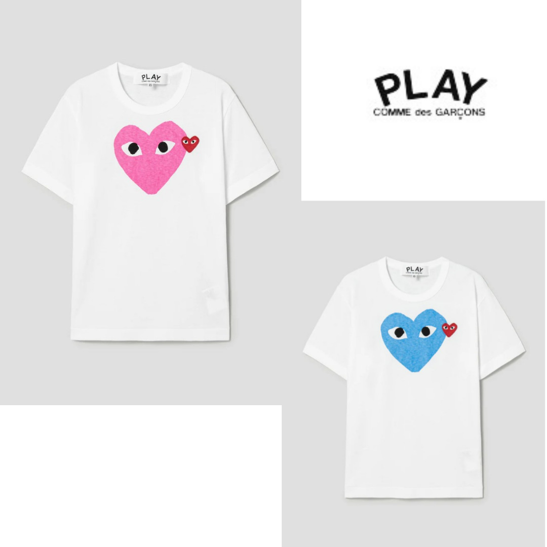 Tシャツ・カットソー [PLAY COMME DES GARCONS]Red Wappen Pastel Heart Print T