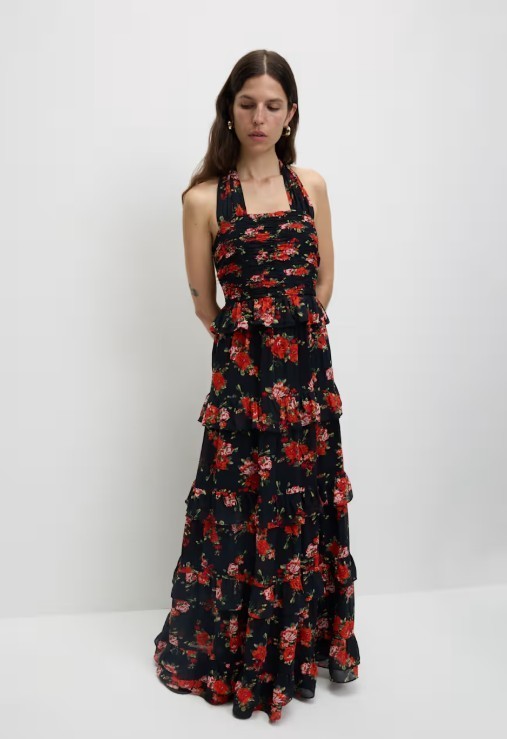 ★M&S Collection フローラルホルターティアード 淑女ワンピ★