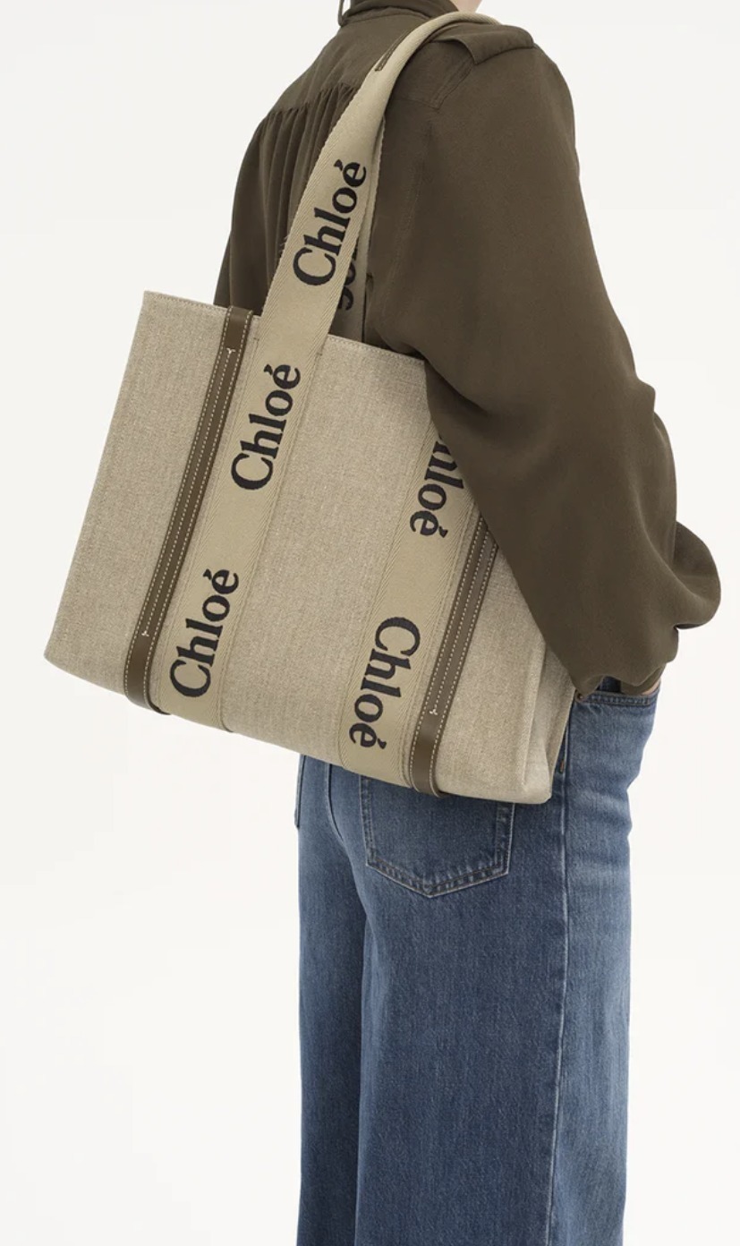 【国内在庫】CHLOE “WOODY”ミディアムトートバッグ