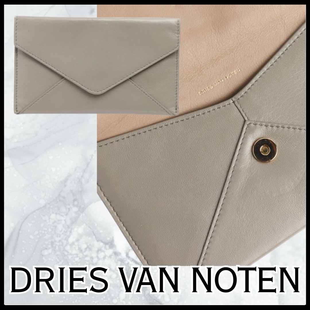 Dries Van Noten★エンベロープウォレット ロゴ 無地 レザー