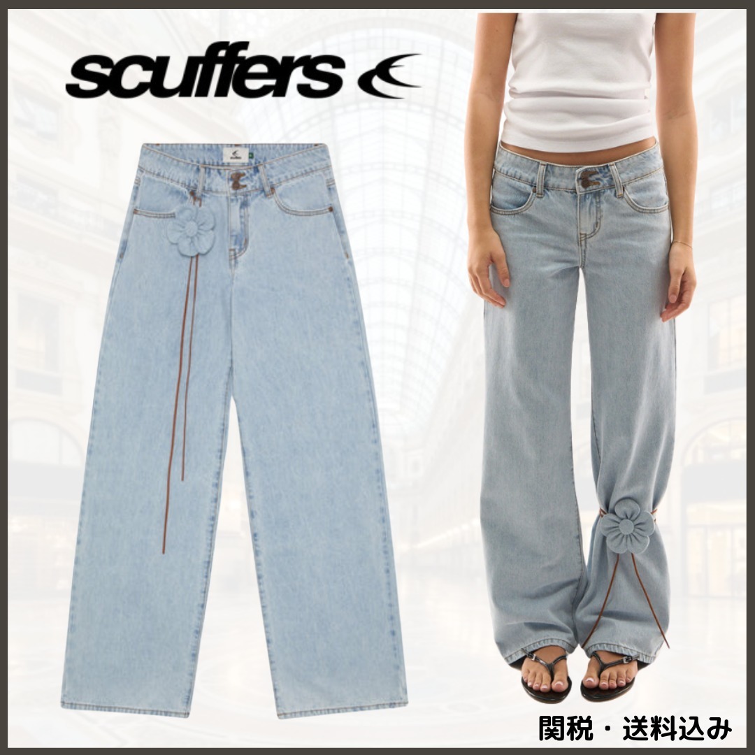関税込★Scuffers★マリン ライトブルー ワイドレッグ ジーンズ