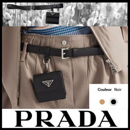 国内発送 プラダ ベルト ダイアグラム S ブラウン（茶色）系 PRADA(プラダ) ベルト(レディース) - 海外