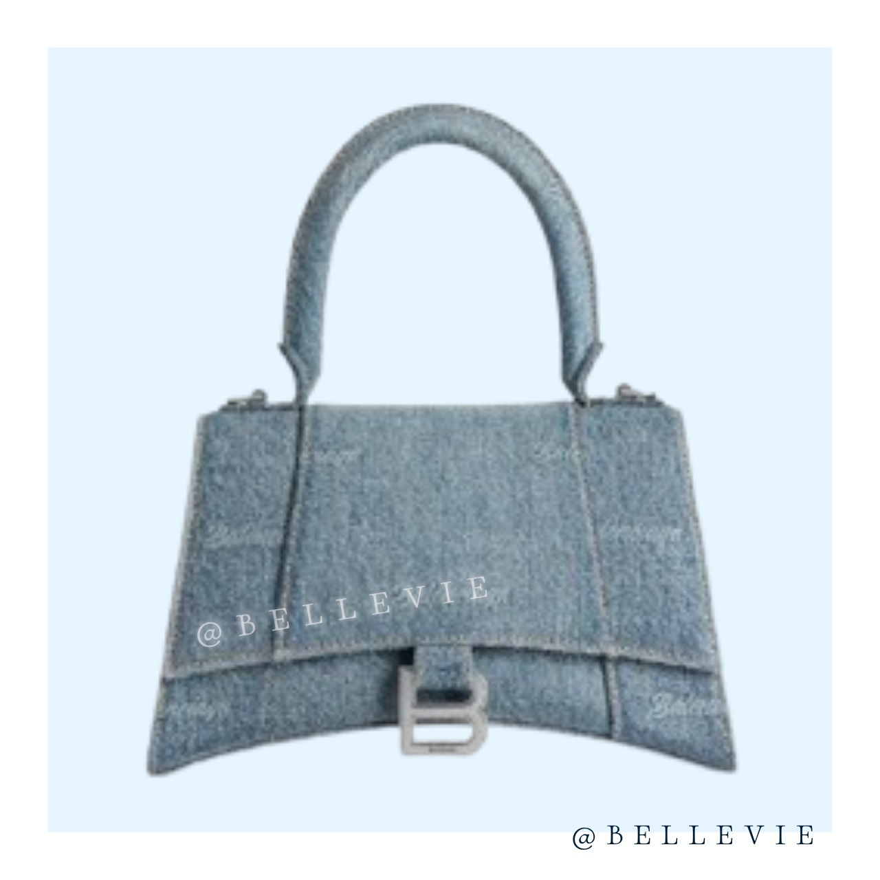 【BALENCIAGA】アワーグラス small ハンド デニム blueカラー